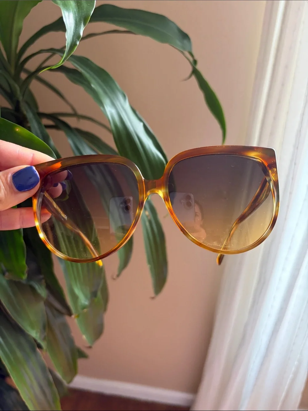 Celine Blonde Havana Full Rim Tortoiseshell Gradient Lens Women's Sunglasses